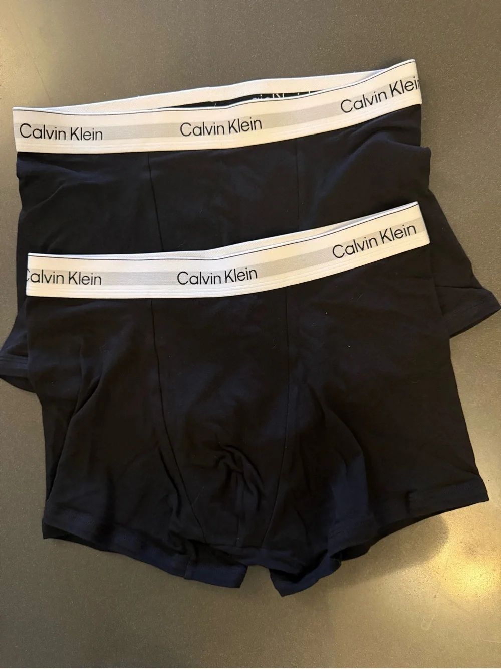 New Calvin Klein Black Boxer Briefs / Trunks with White Logo Waistband.